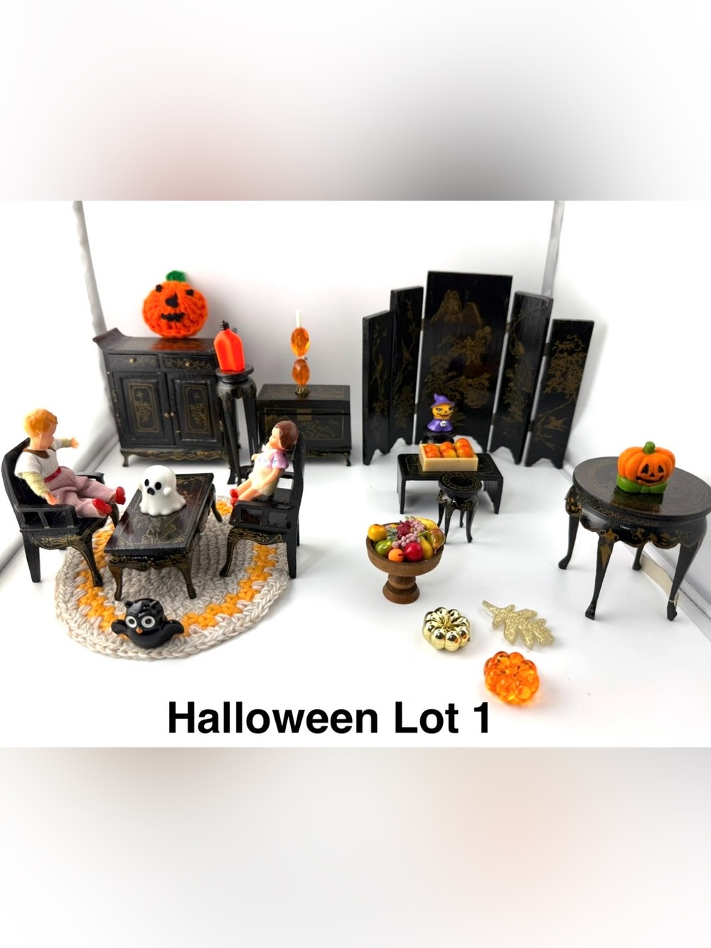 Vintage Halloween Dollhouse Lot! 🎃Scale 1:12 Furniture & More